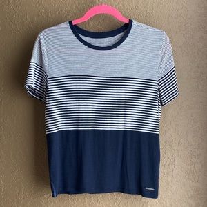 Abercrombie and Fitch Blue Worn-in Striped Tshirt